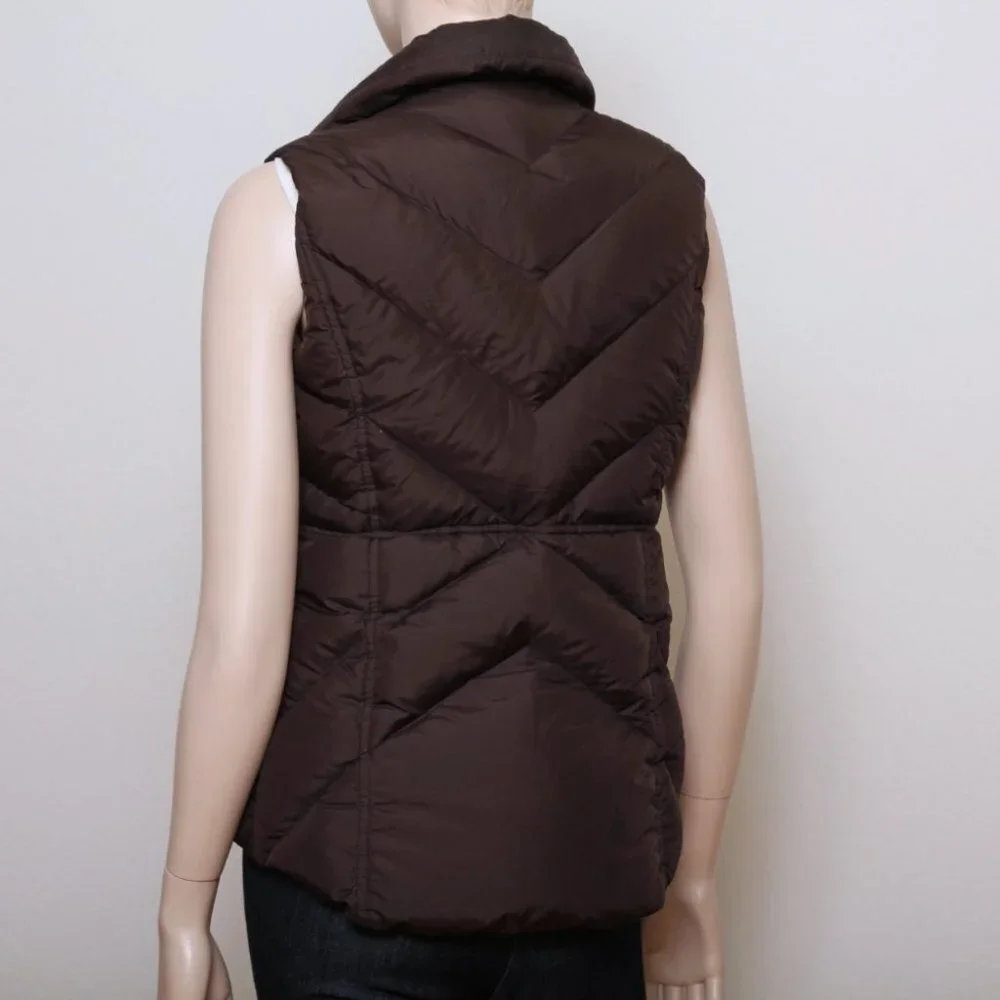 J. Crew Down Puffer Vest Brown Women‎ S